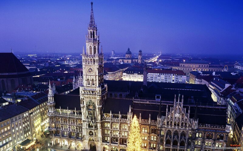 Munich Town Hall at Night — Blue, Serene