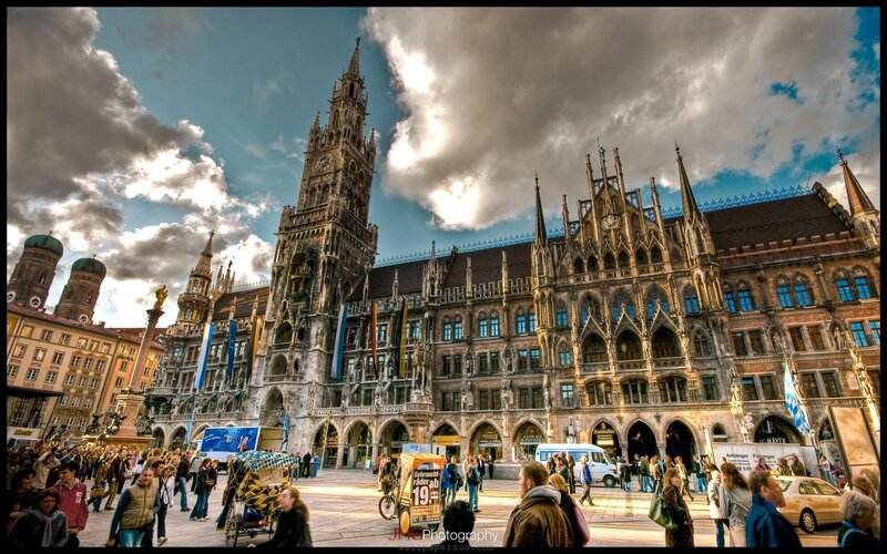 Munich Town Hall Square — Blue