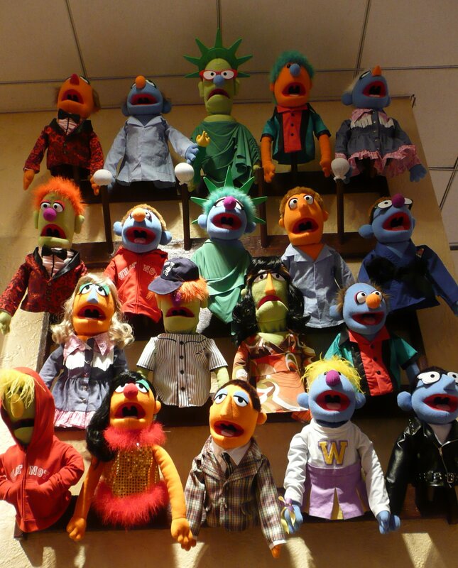 Muppet puppets on display