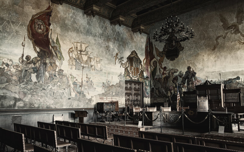 Mural-covered Courtroom