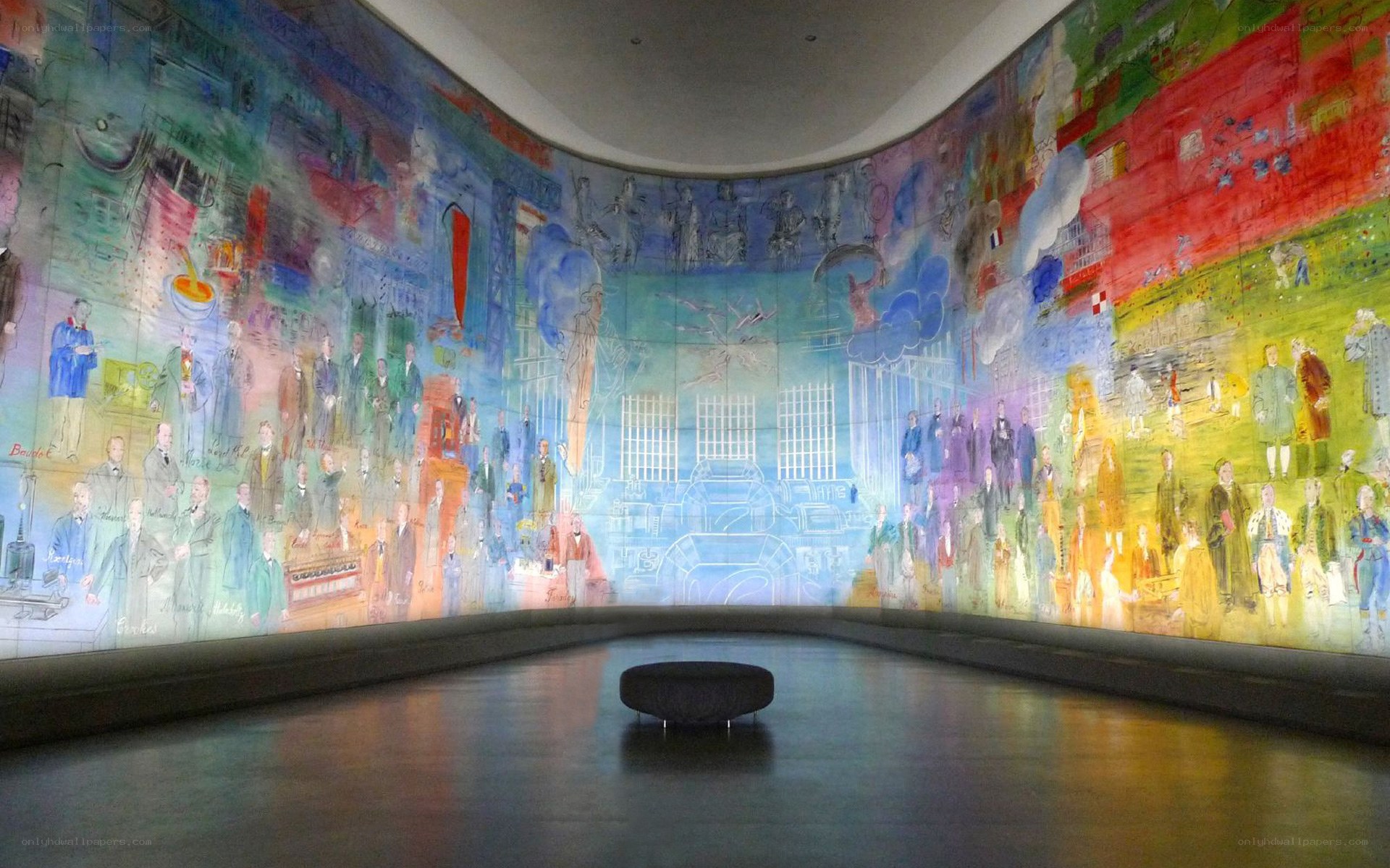 Mural in circular gallery