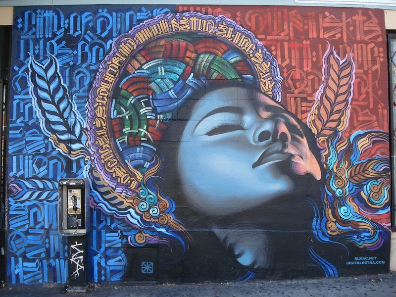 Mural of a Face — Blue