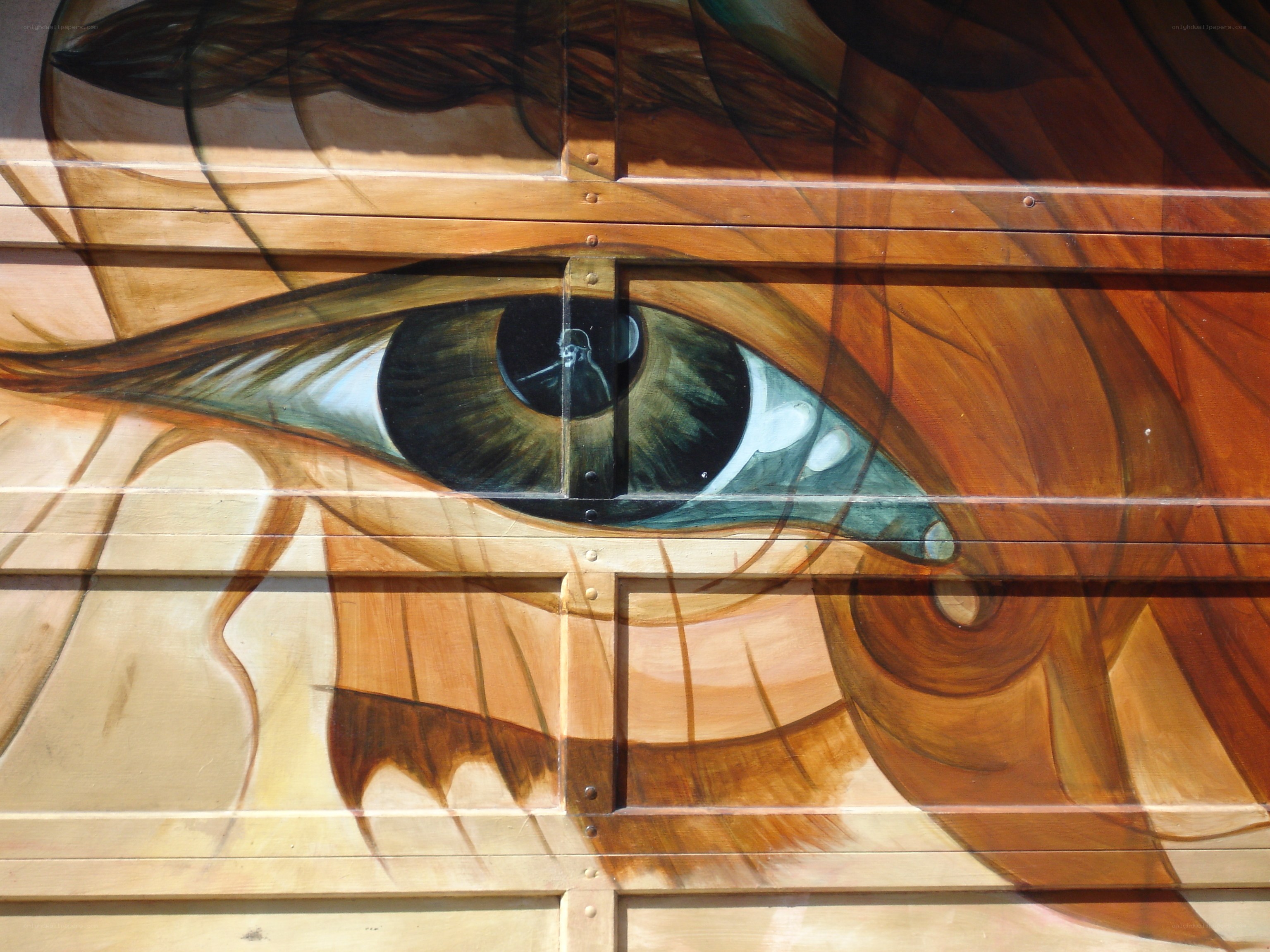mural of a large eye