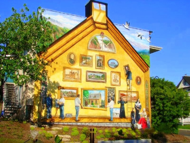 Mural of a Yellow House
