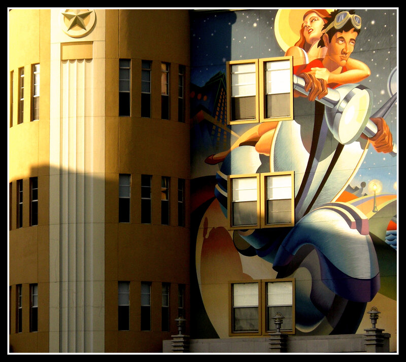 Mural of Couple on Scooter