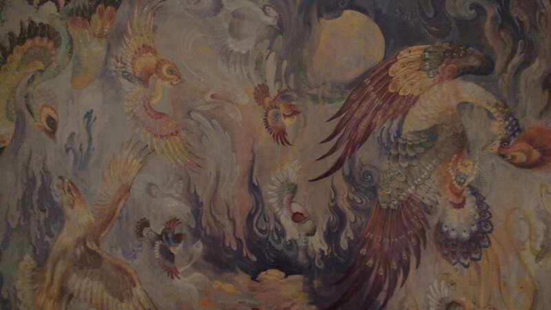 Mural of flying birds