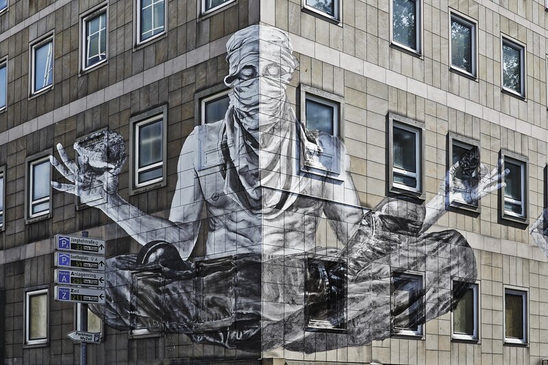 Mural of Masked Figure