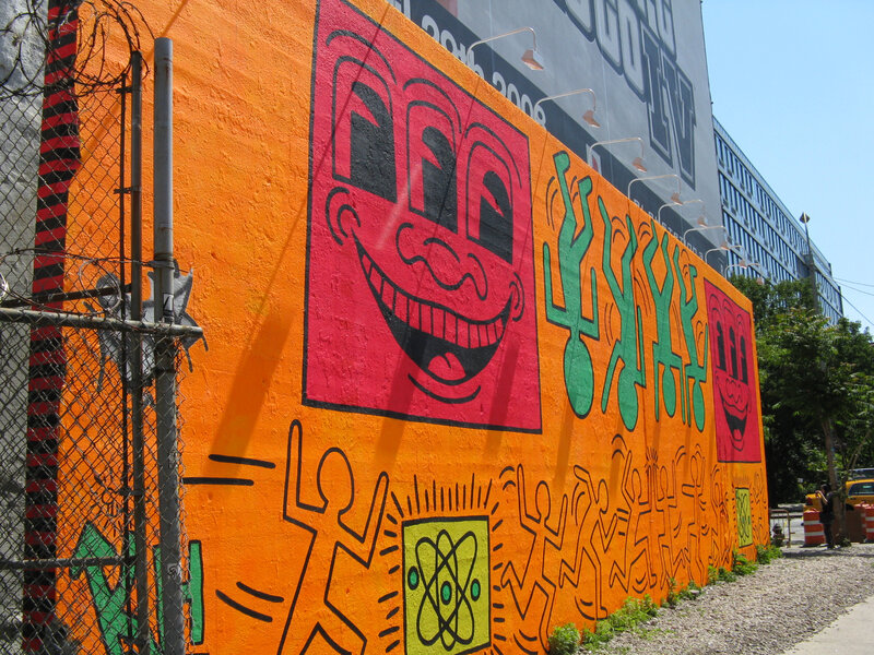 Mural on Orange Wall