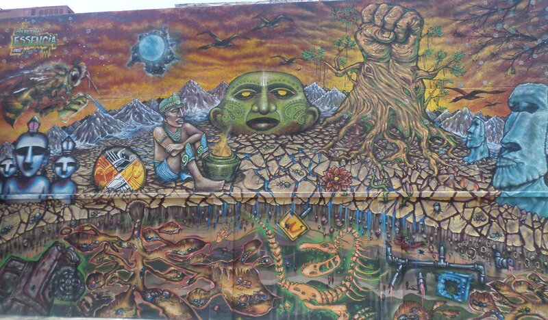 Mural with Indigenous Figures