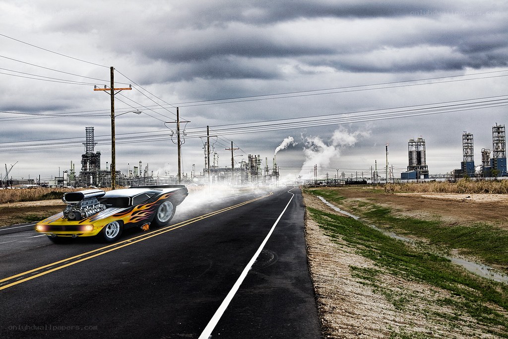 Muscle car drag racing