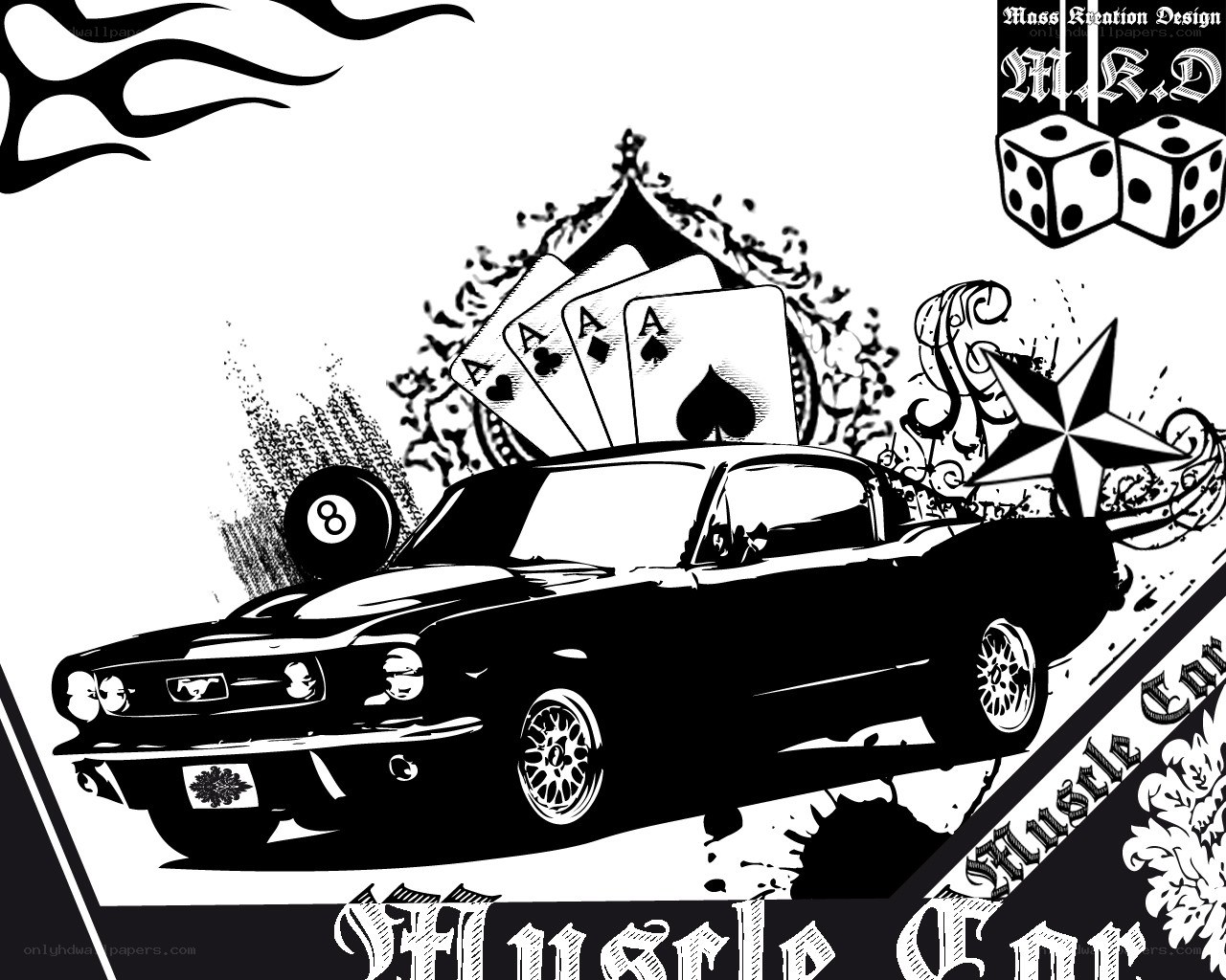muscle car illustration