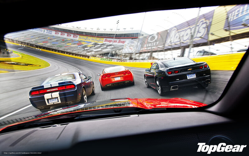Muscle cars racing at Charlotte