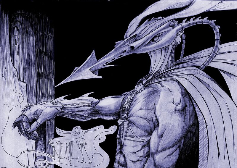 Muscular Alien Warrior — Purple