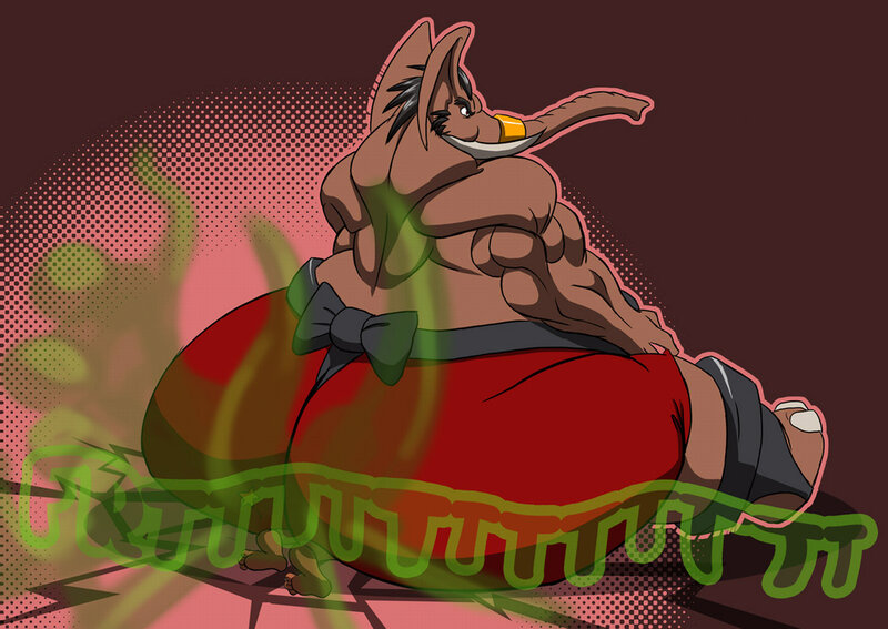 muscular anthropomorphic boar character
