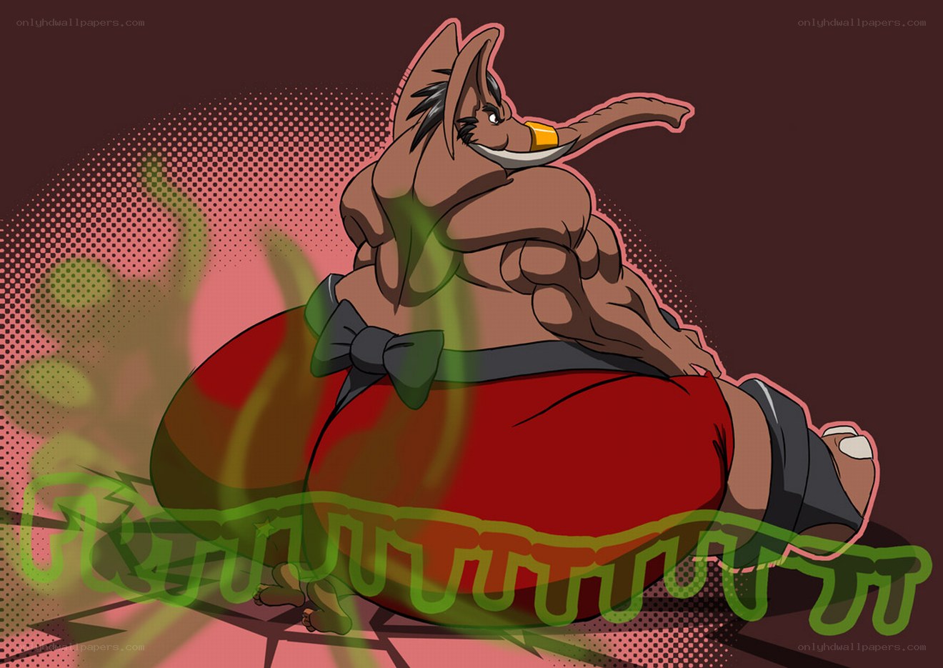 muscular anthropomorphic boar character