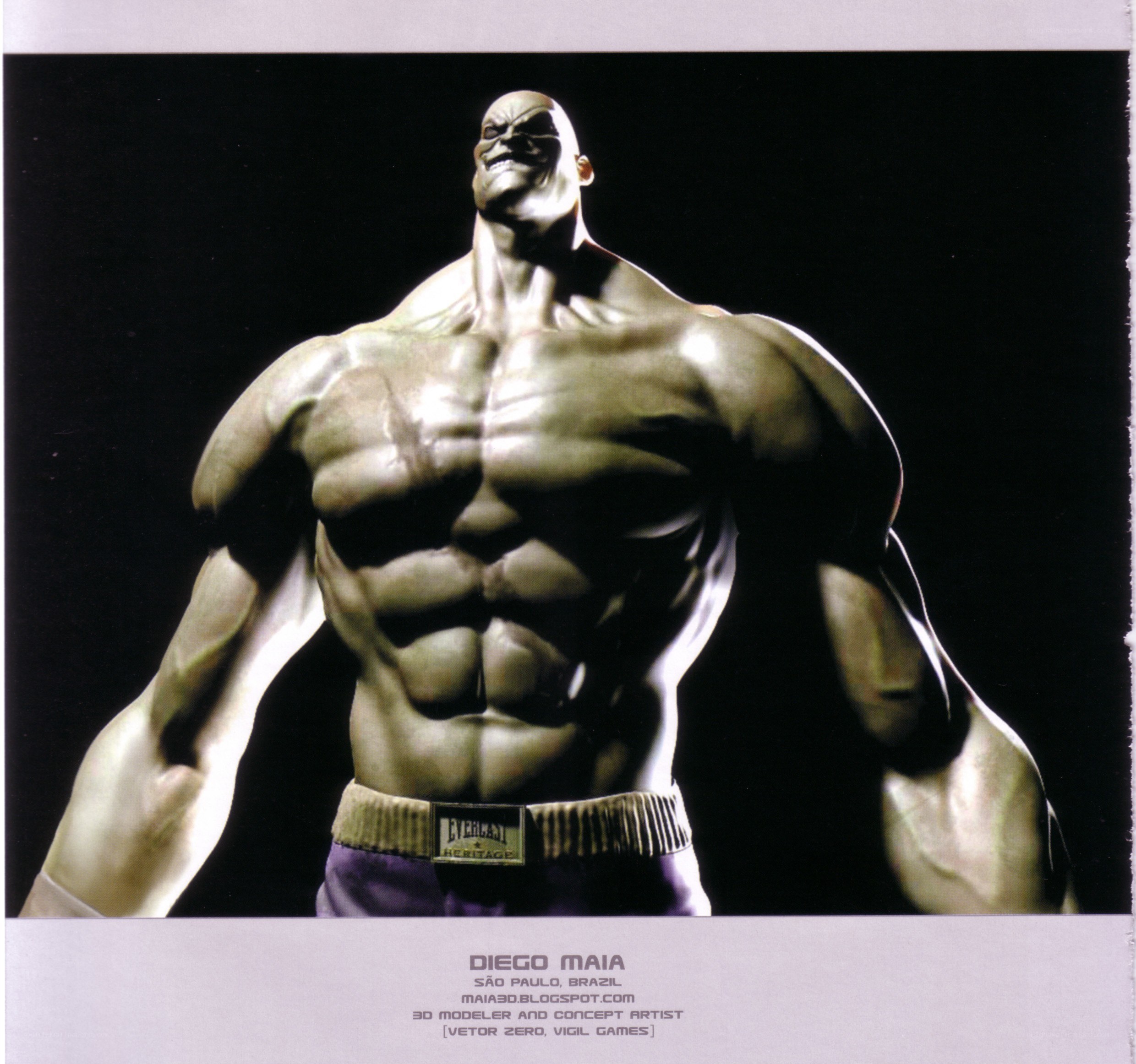 muscular character concept art