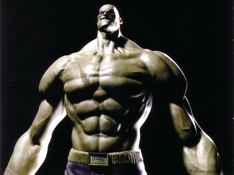 muscular character in boxing shorts