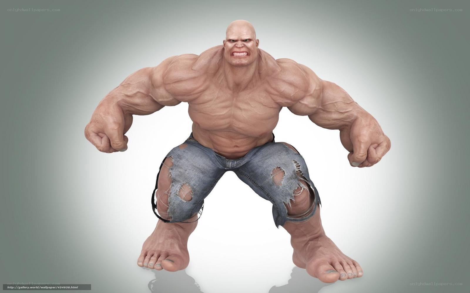 muscular character in ripped jeans
