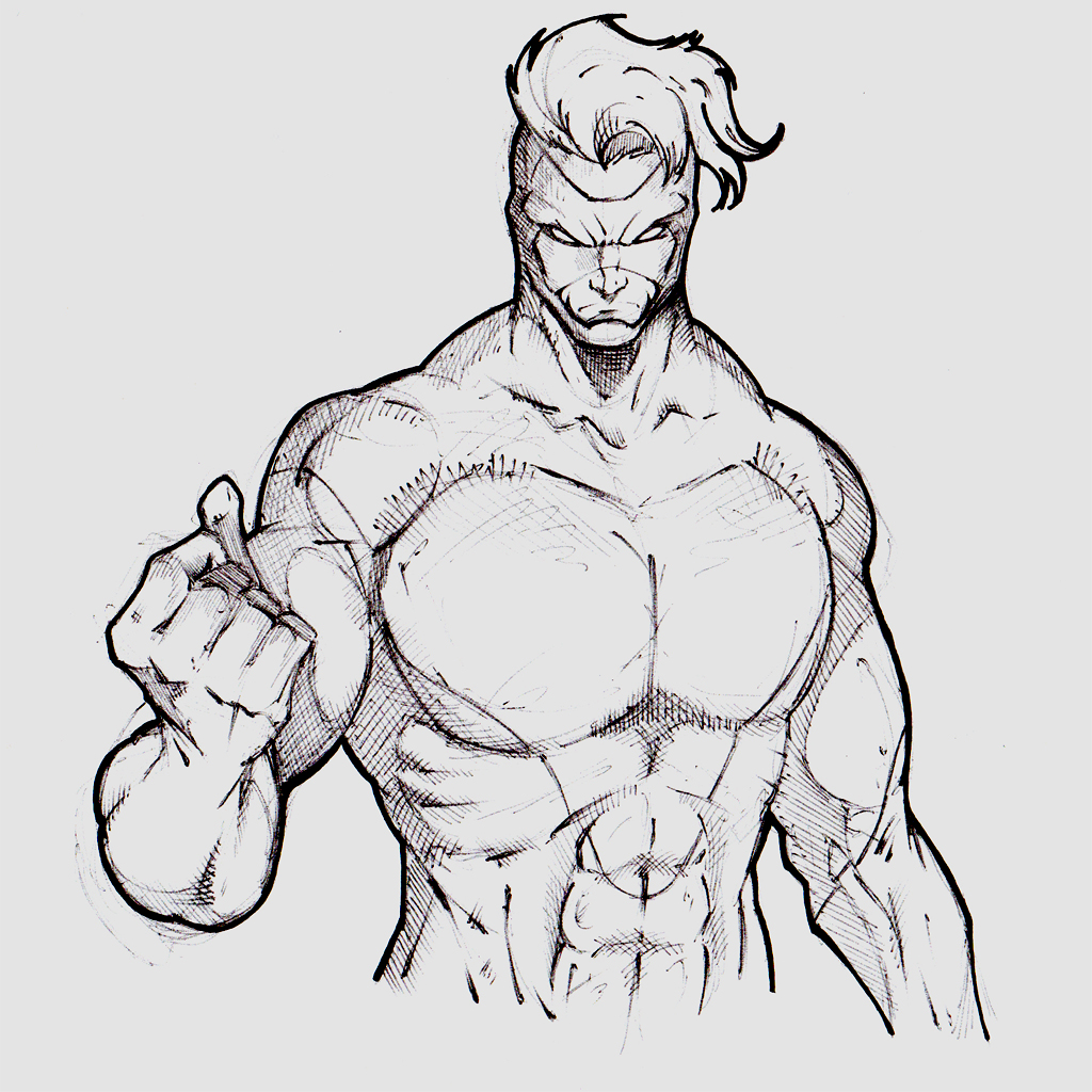 muscular character sketch