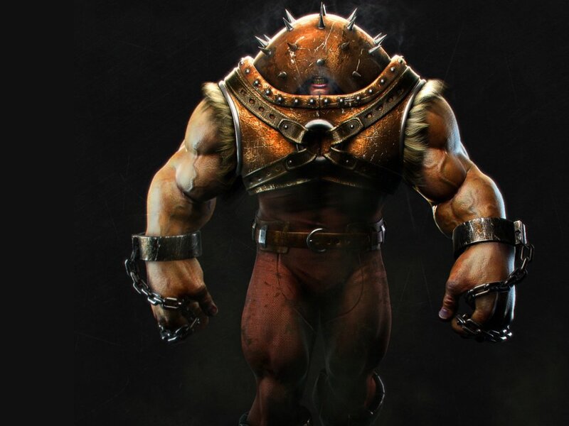 Muscular Character with Chains — Brown