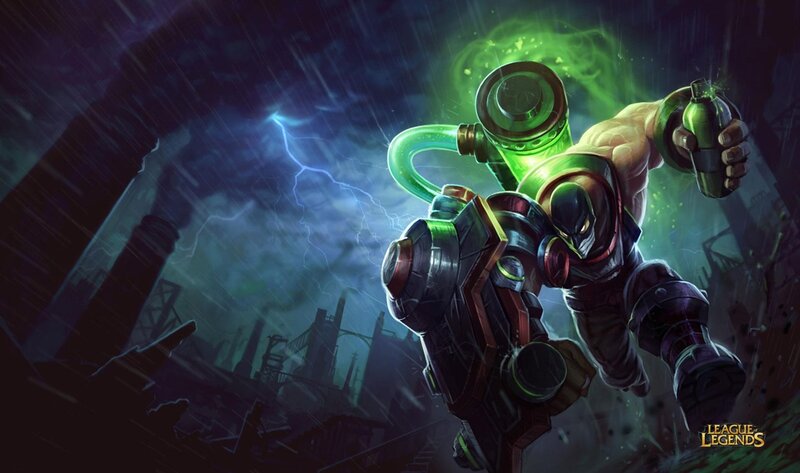 Muscular Character with Gas Mask — Green