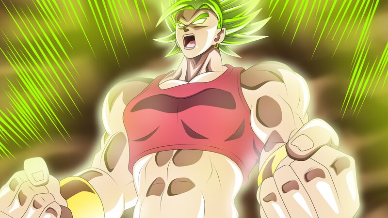Muscular Character with Green Hair