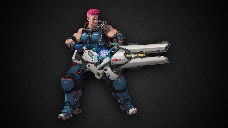 Muscular Character with Pink Hair