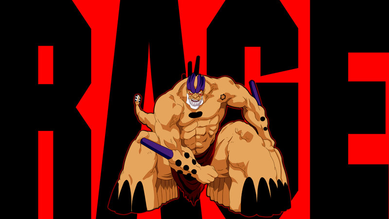 Muscular Character with Purple Hair
