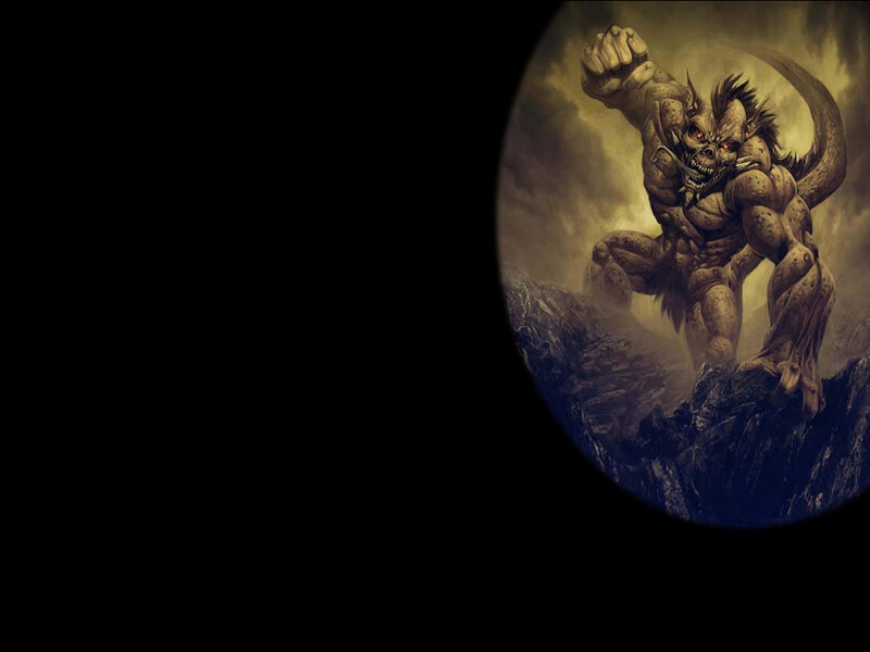 Muscular Demon on Rock