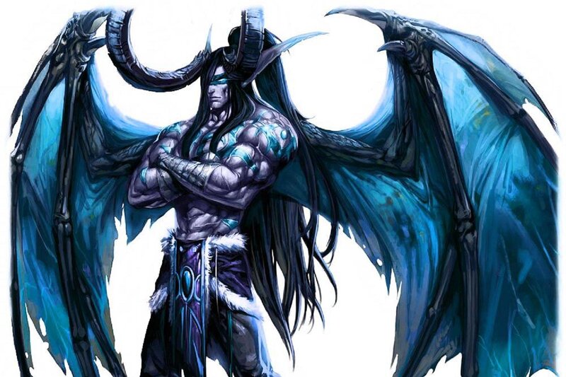 Muscular Demon with Wings — Blue