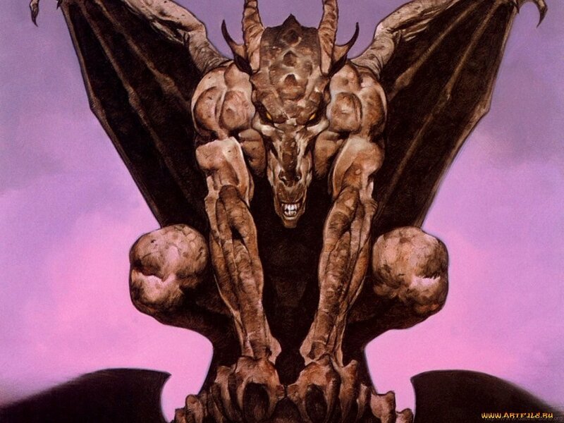 Muscular Demon with Wings — Purple