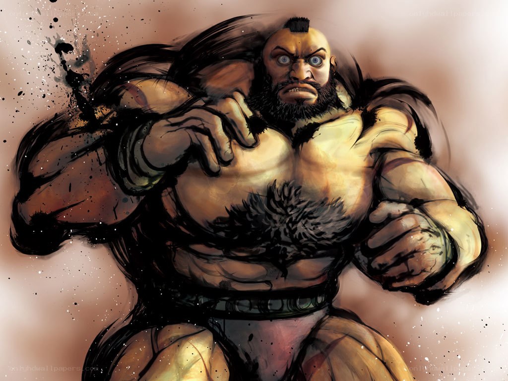 muscular fighter in action