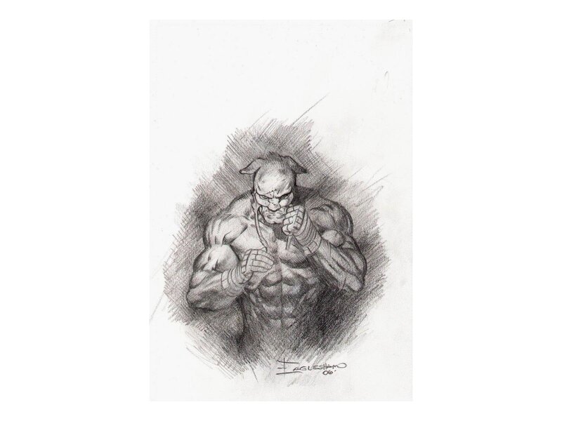 Muscular Fighter in Boxing Stance