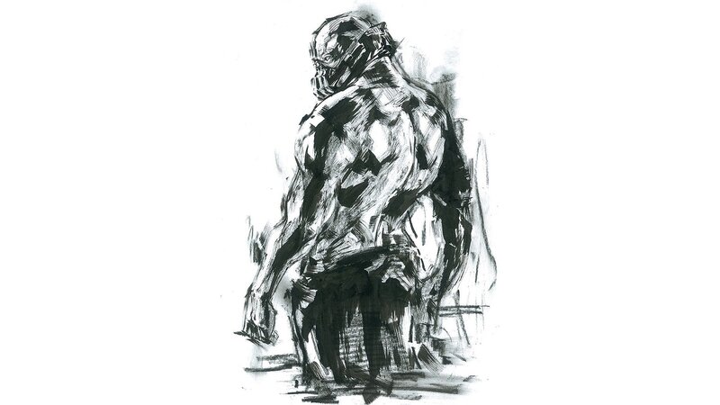 muscular figure sketch