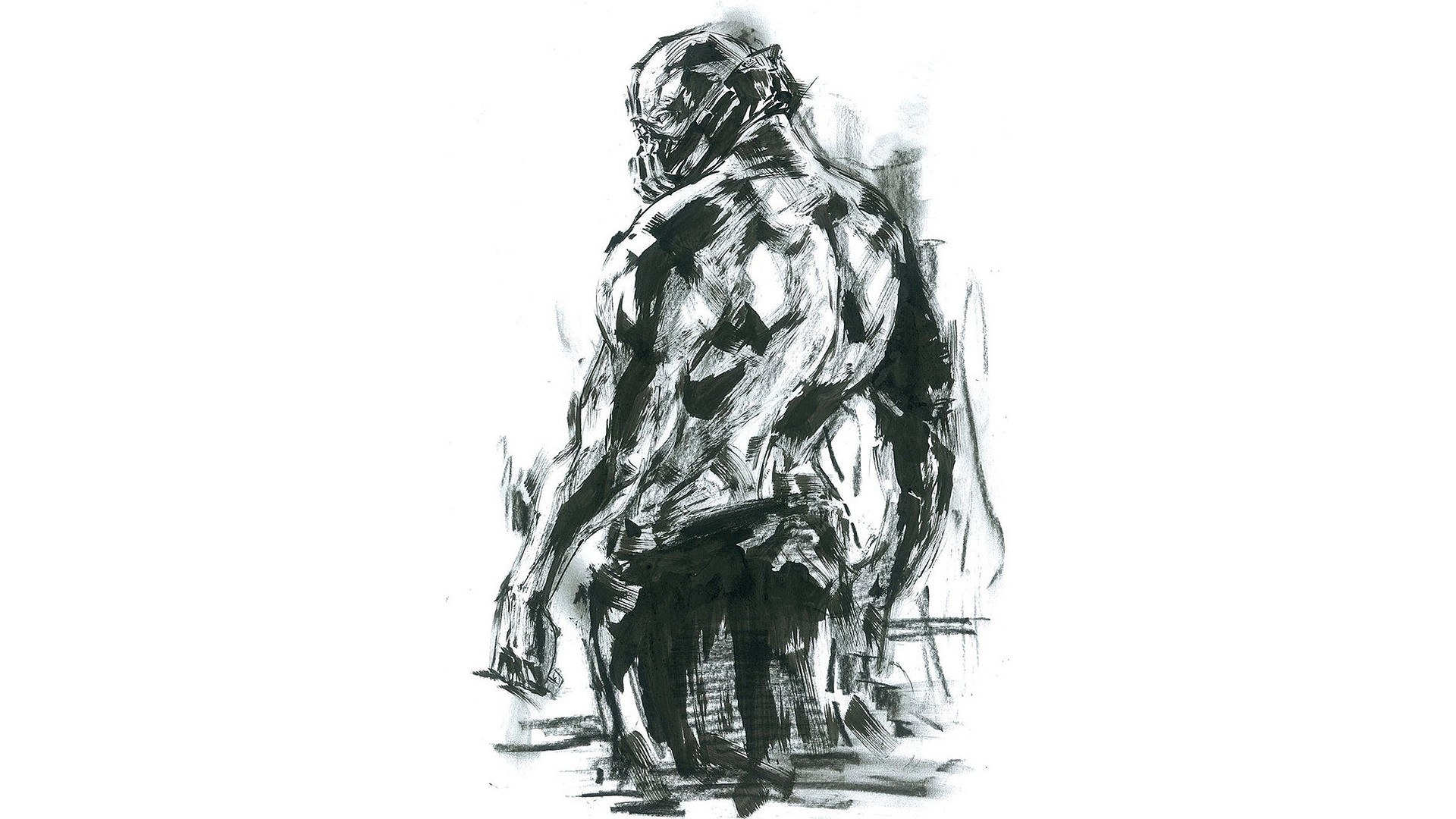 muscular figure sketch