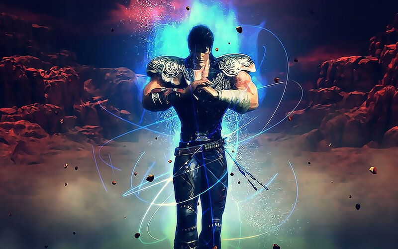 Muscular Man in Armor — Blue