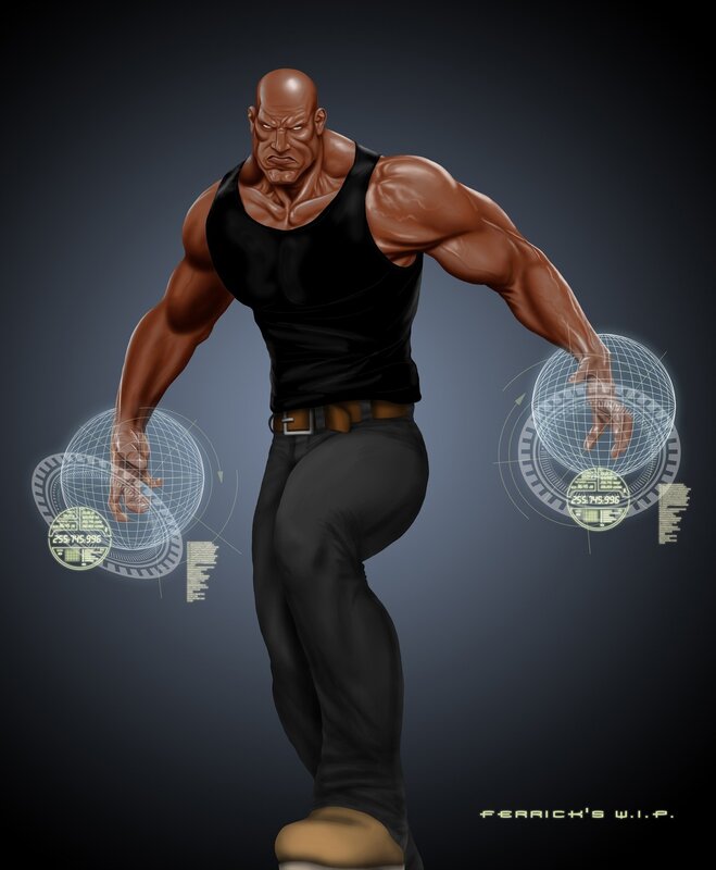 muscular man in black tank top