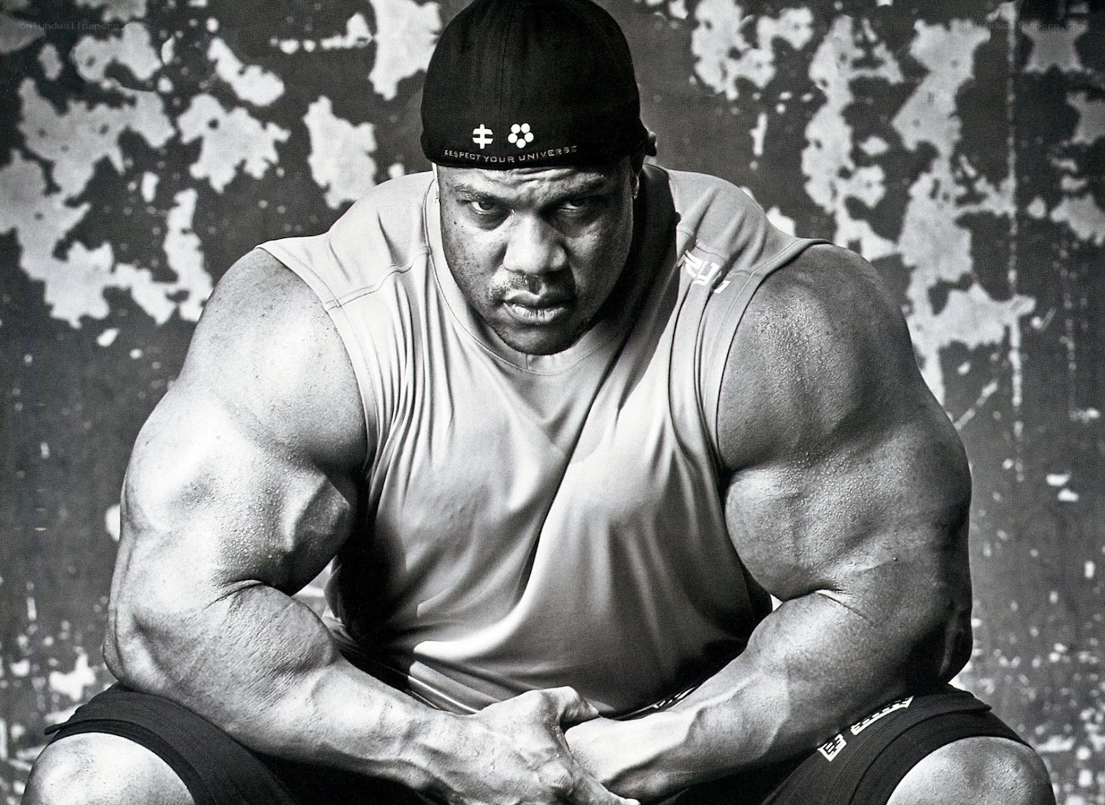 muscular man in cap