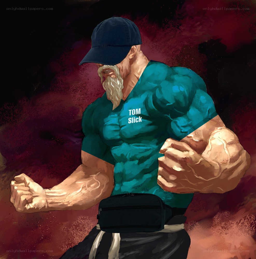 muscular man in cap