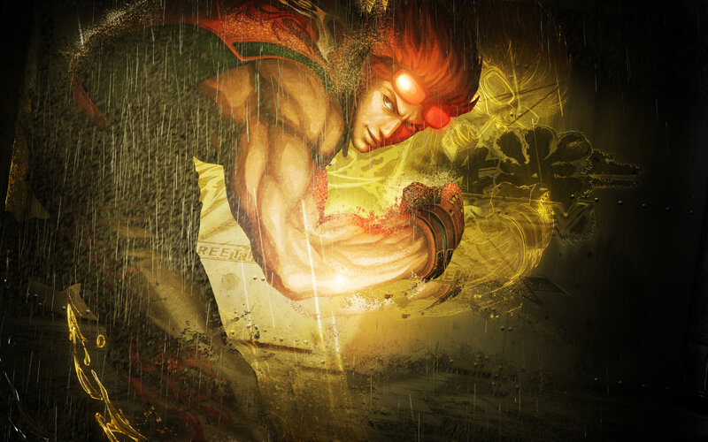 Muscular Man in Rain — Yellow