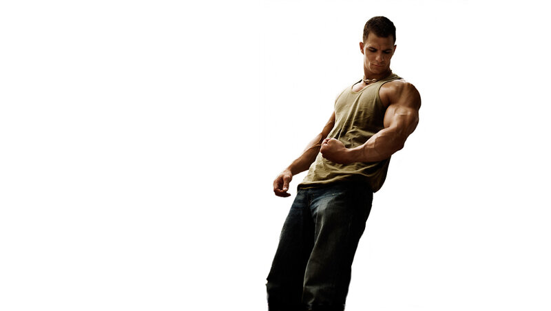 muscular man in tank top