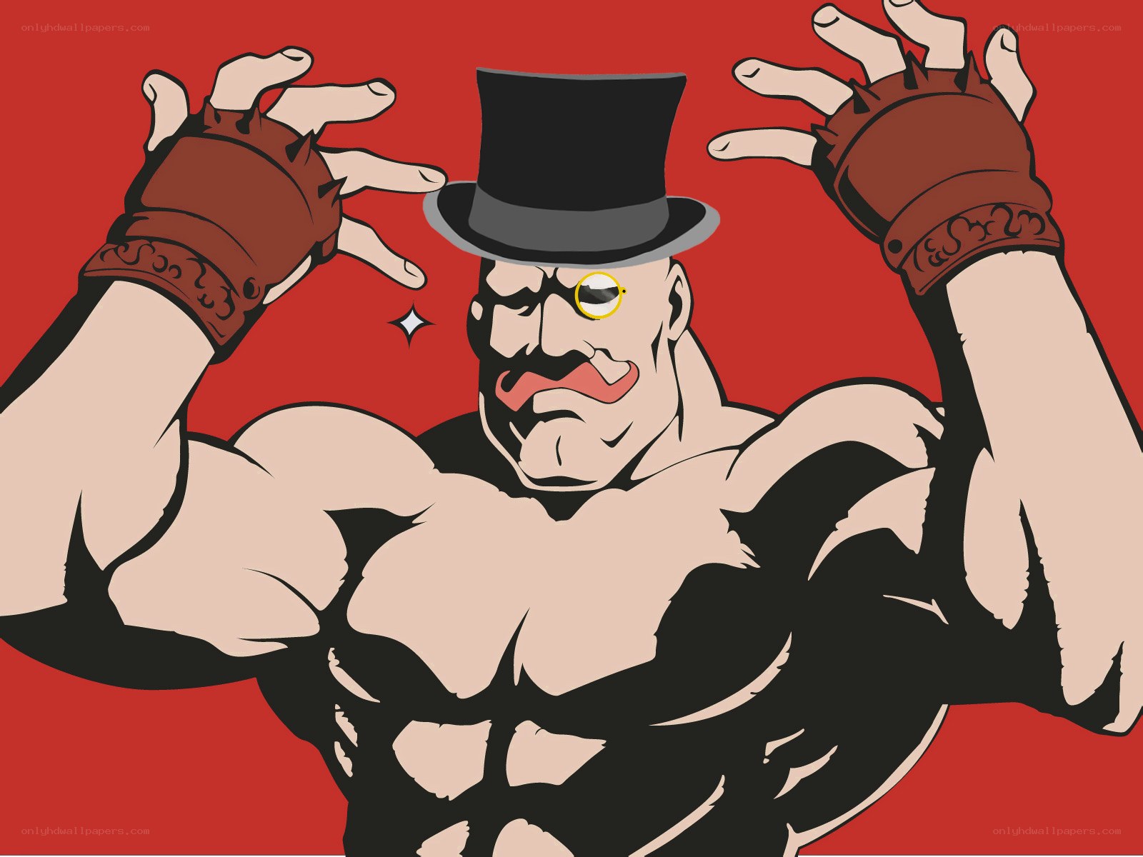 muscular man in top hat