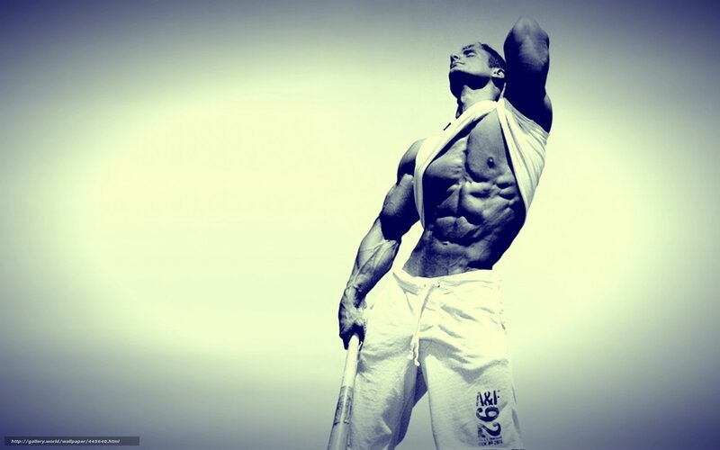 muscular man posing