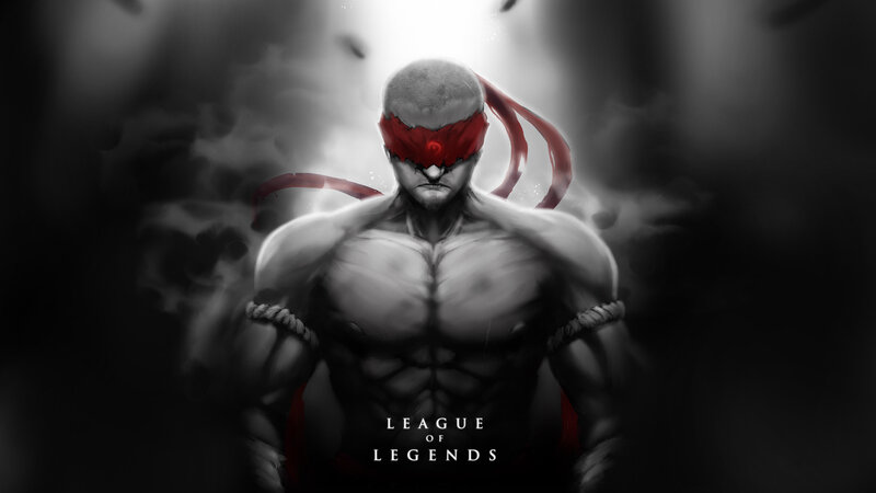 Muscular Man with Blindfold — Black, Dramatic