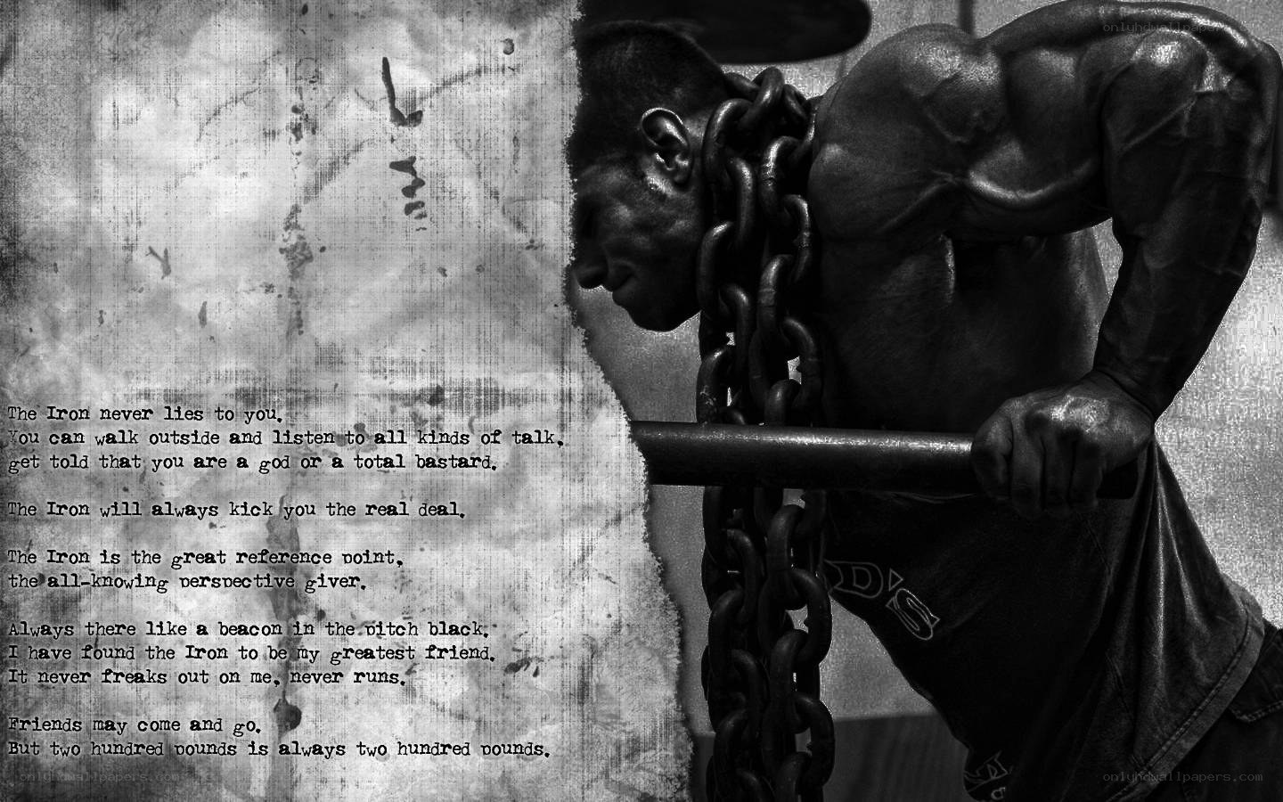 Muscular man with chains
