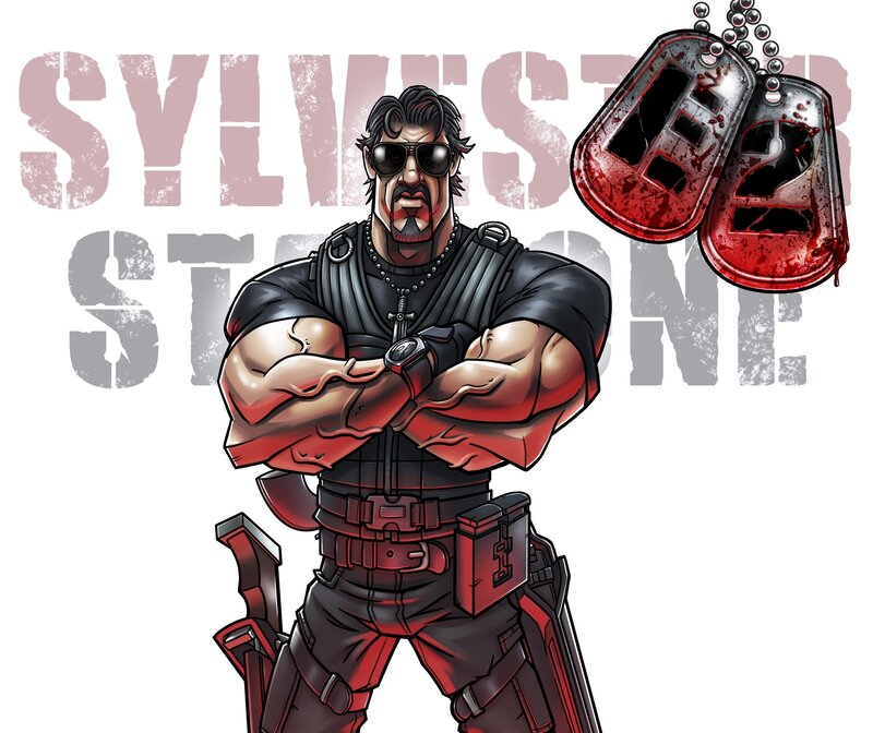 Muscular Man with Dog Tags