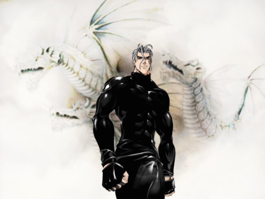 muscular man with dragon