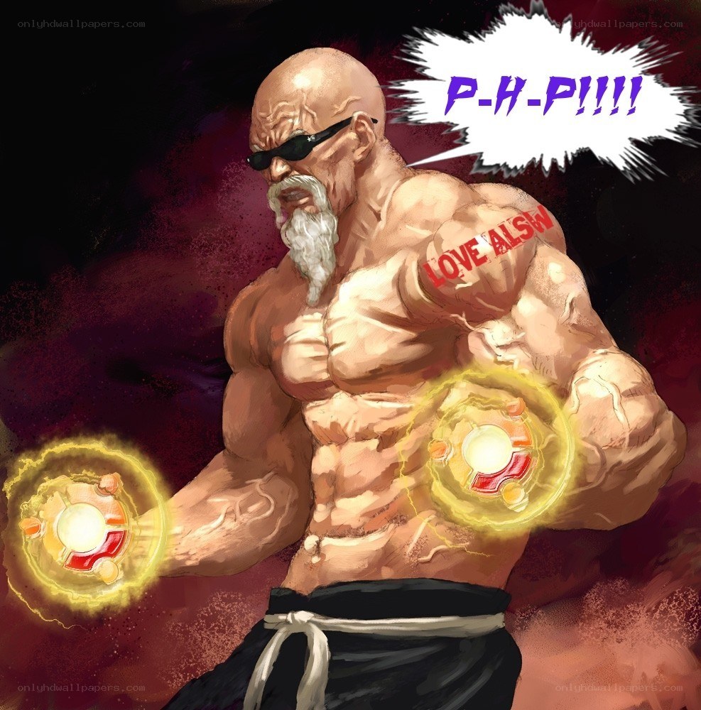 muscular man with energy discs