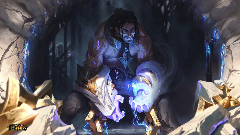 Muscular Man with Glowing Hands — Purple