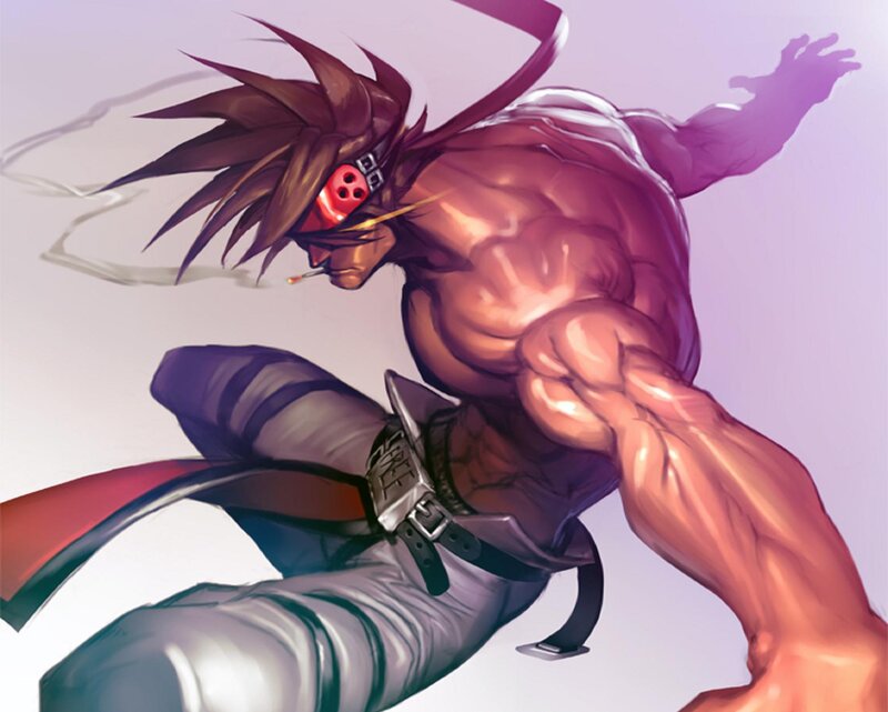 Muscular Man with Red Eye